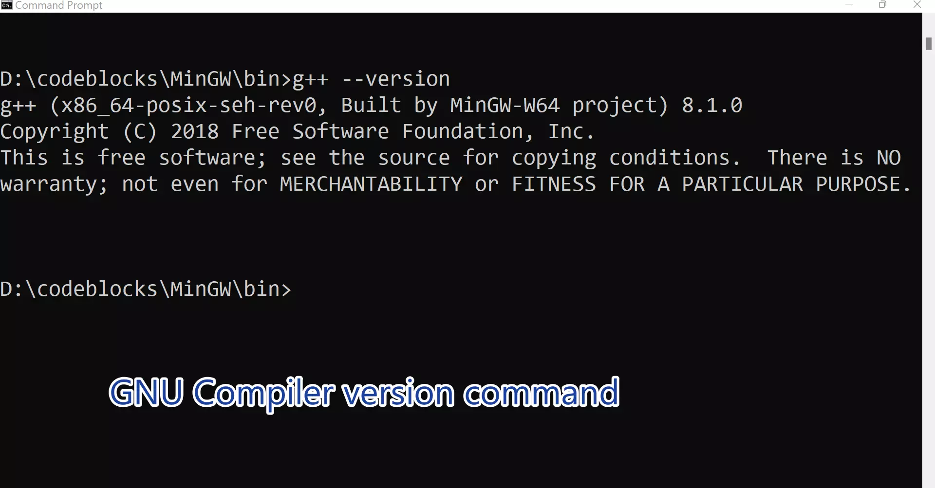 GNU Compiler version command