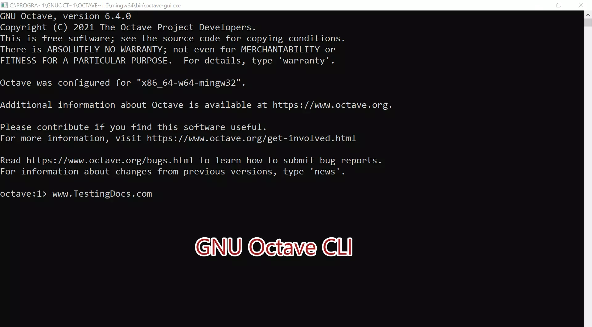 GNU Octave CLI Window