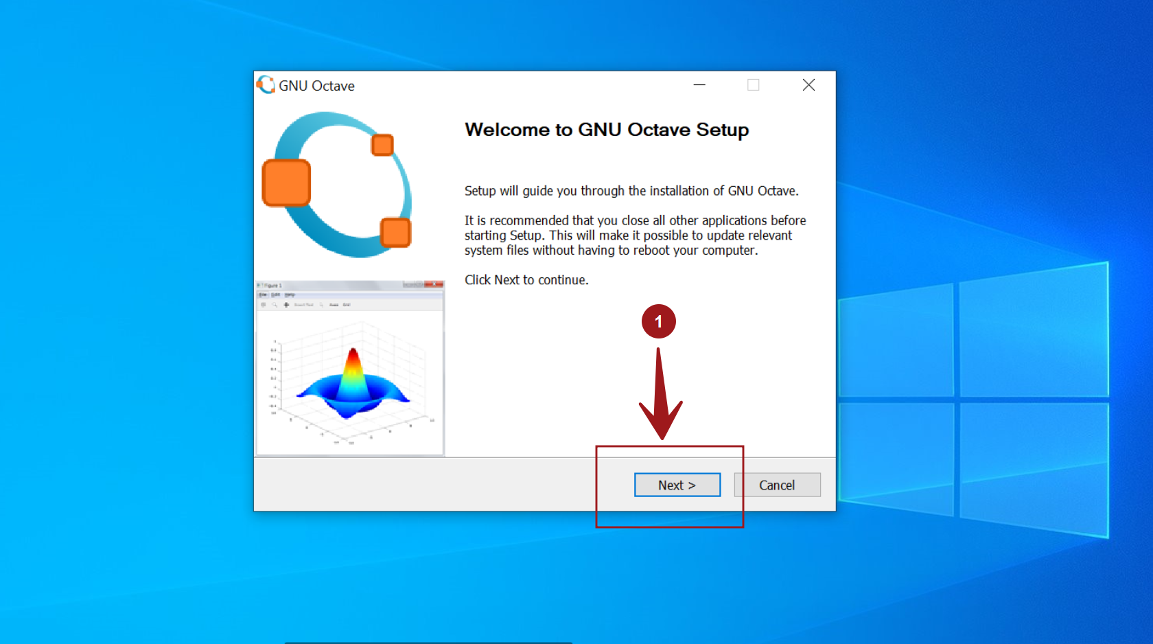 GNU Octave Setup Welcome Screen