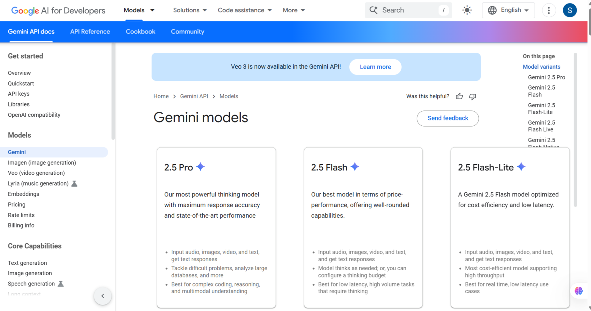 Gemini Models 2.5