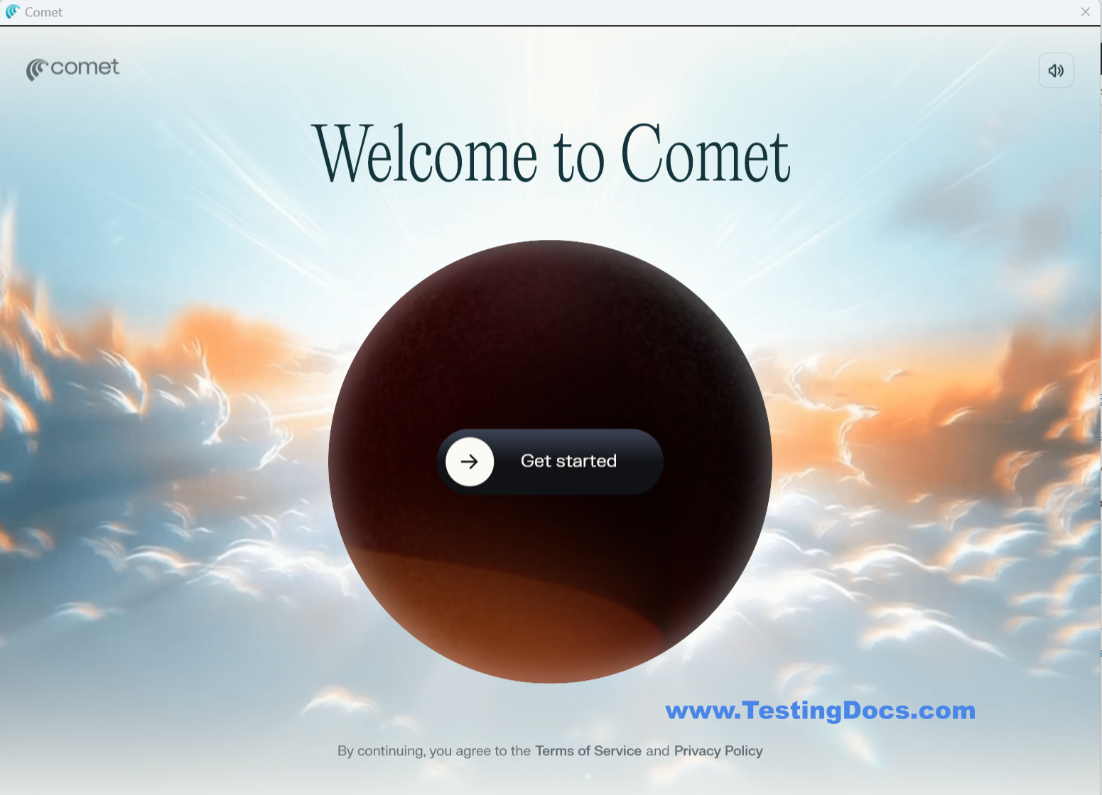 Get Started Comet Browser
