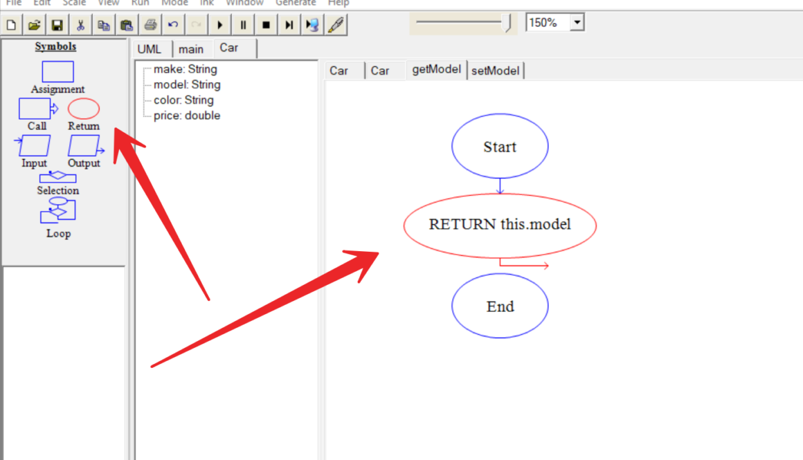 Adding Accessor and Mutator in Raptor flowchart