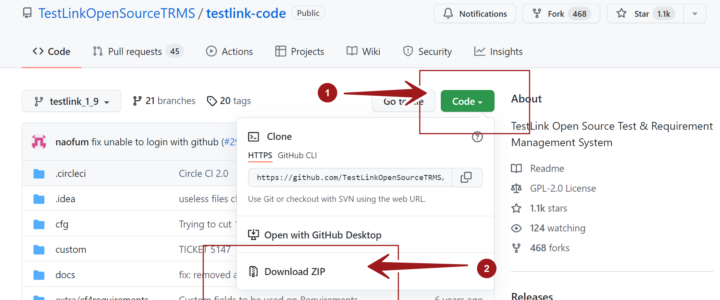 GitHub Download Zip TestLink