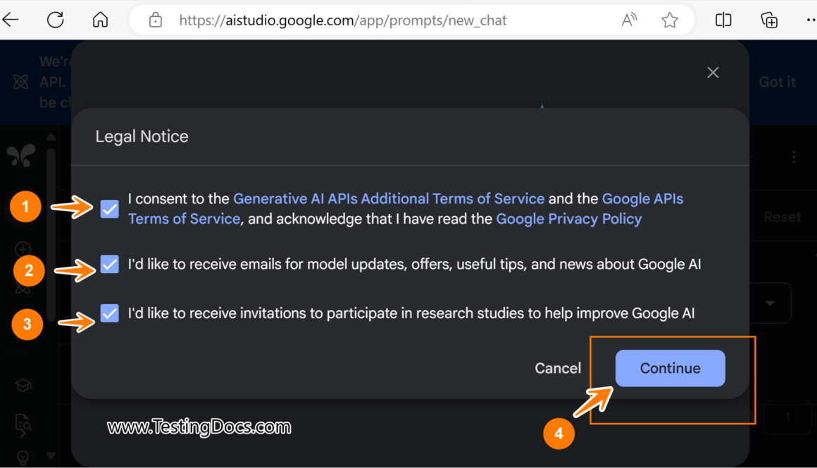 Google AI APIs Terms