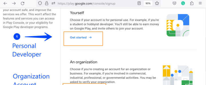 Google Play Console Account