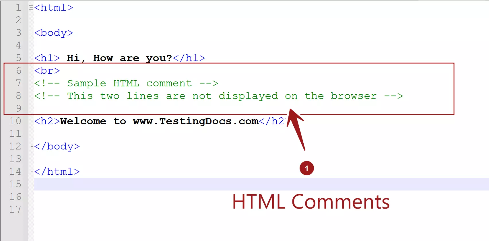 Como poner comentario en html