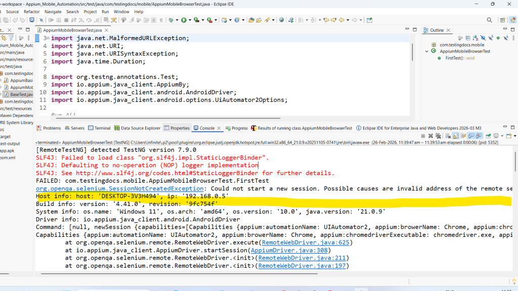 How to Fix org.openqa.selenium.SessionNotCreatedException | TestingDocs