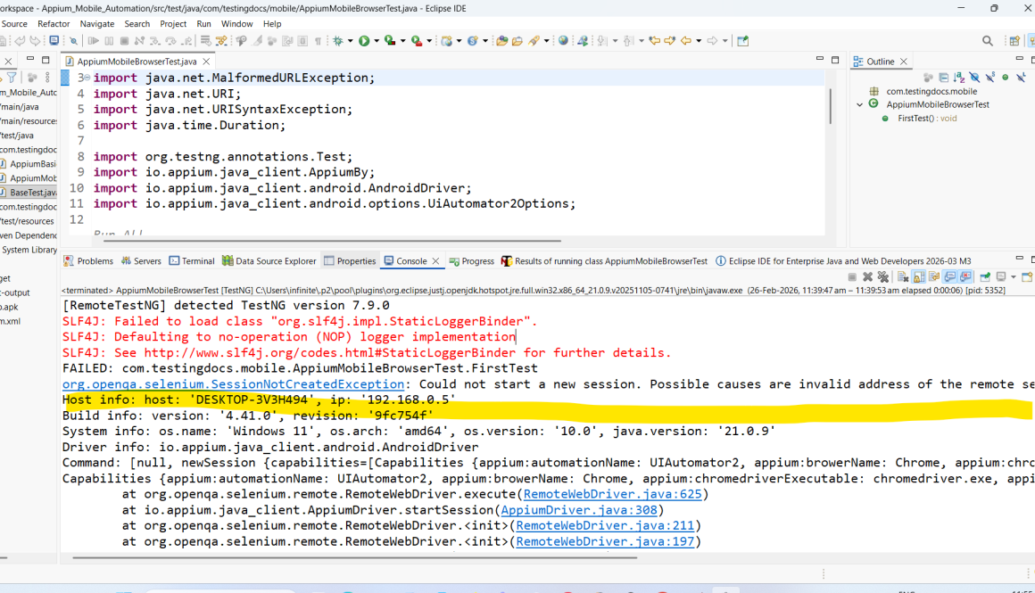 How to Fix org.openqa.selenium.SessionNotCreatedException