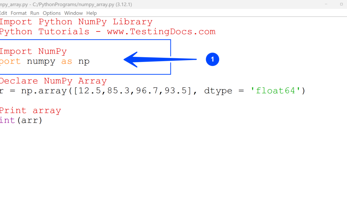 Import Python NumPy Library