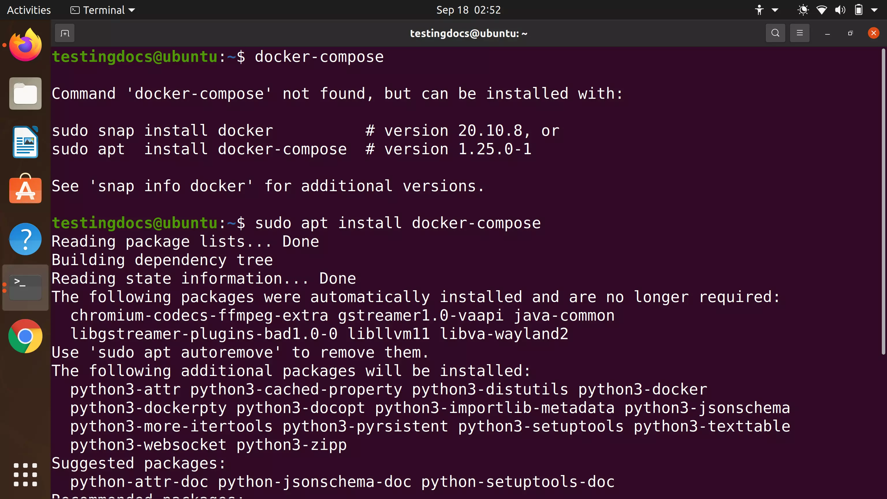 Install Docker Compose Ubuntu Linux