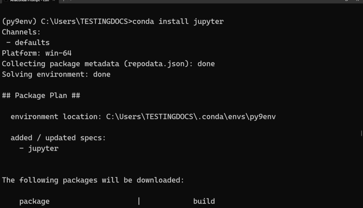 Install Jupyter Anaconda Windows