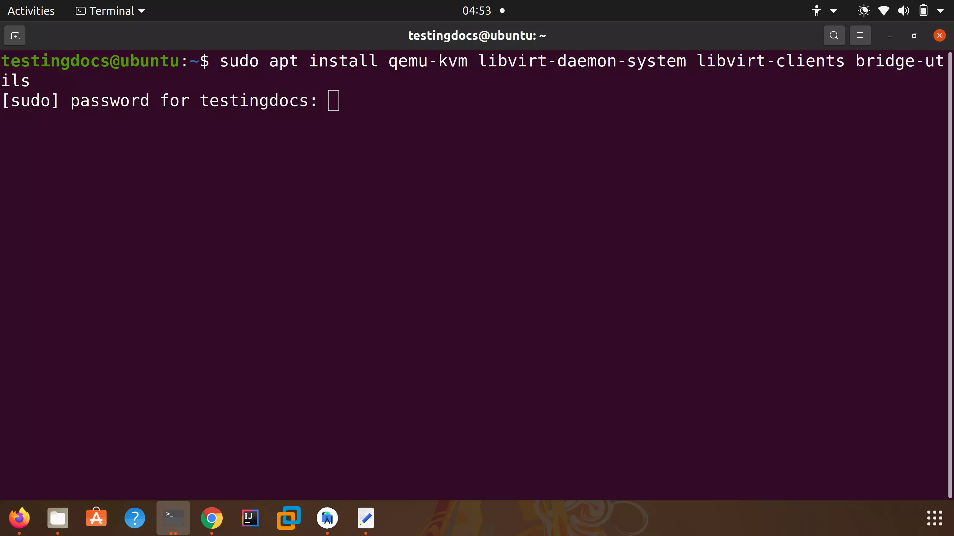 Install KVM Ubuntu