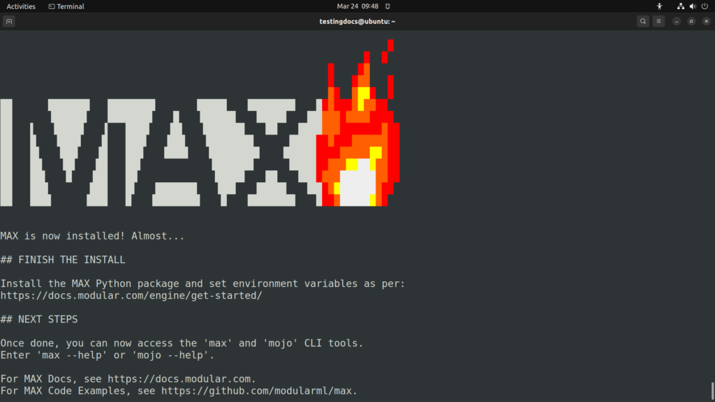 Install MAX SDK on Linux | TestingDocs