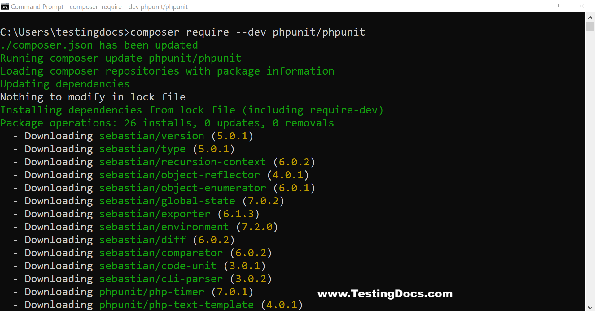 Install PHPUnit On Windows