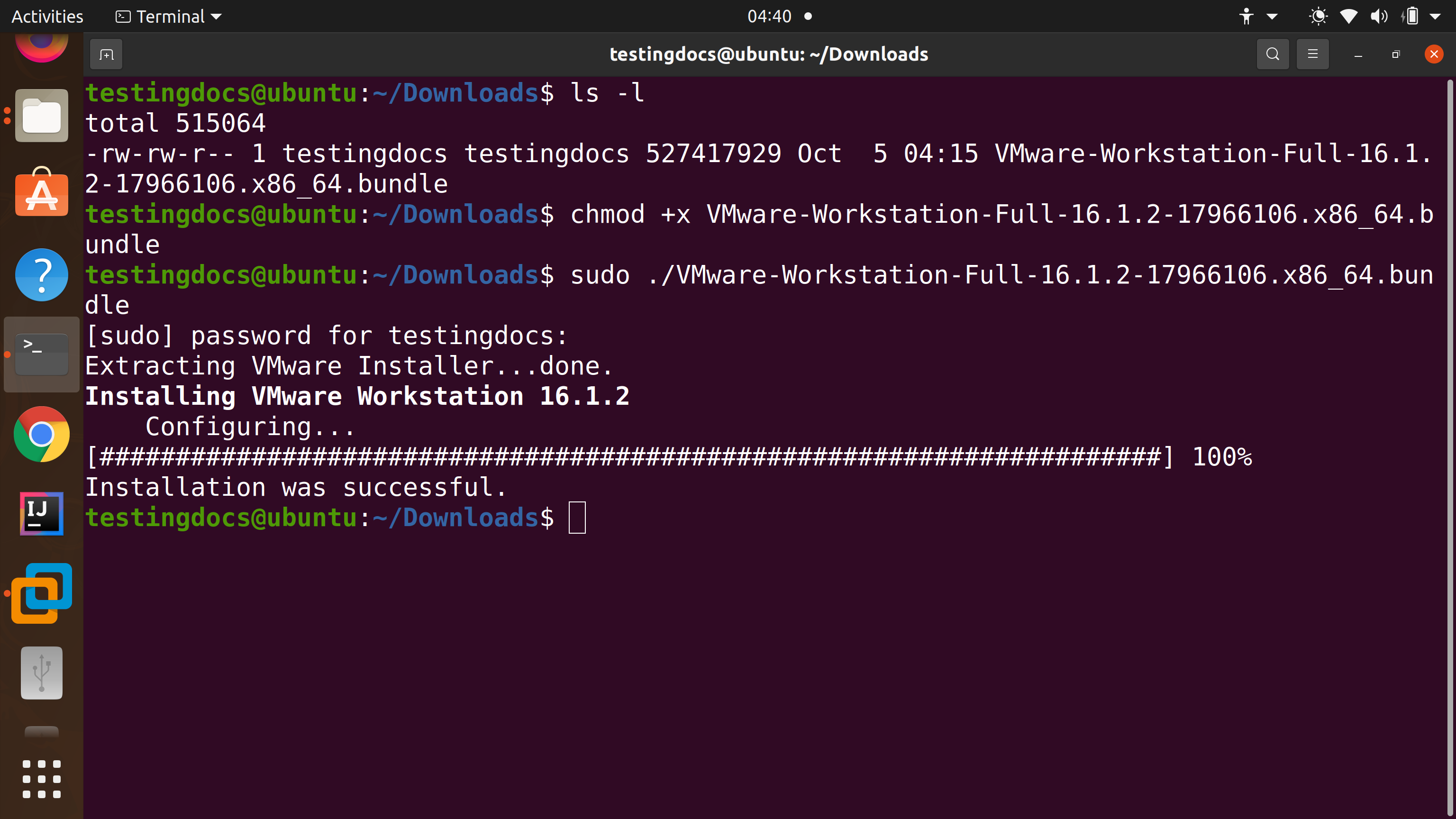 Install VMware Workstation Bundle Ubuntu