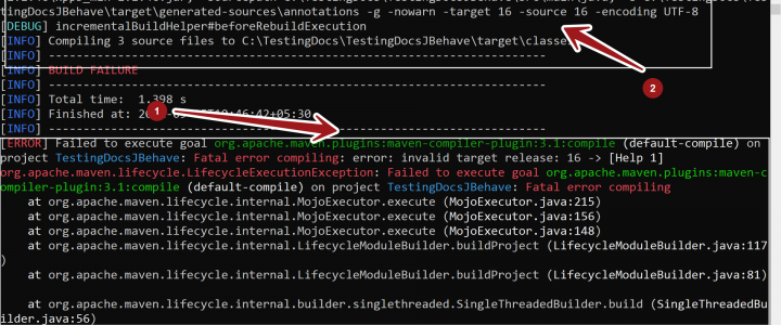 Invalid Target Java Error