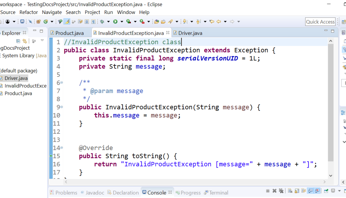User-Defined Exceptions in Java