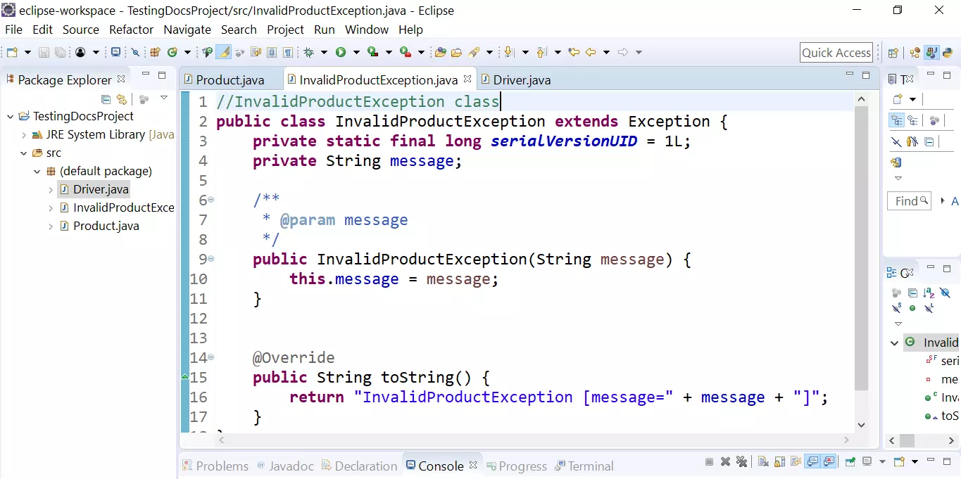 Java - Custom Light Exceptions - Advlatam