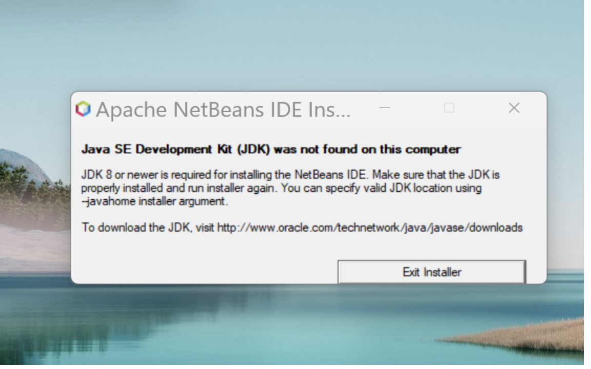 JDK_Required_NetBeans