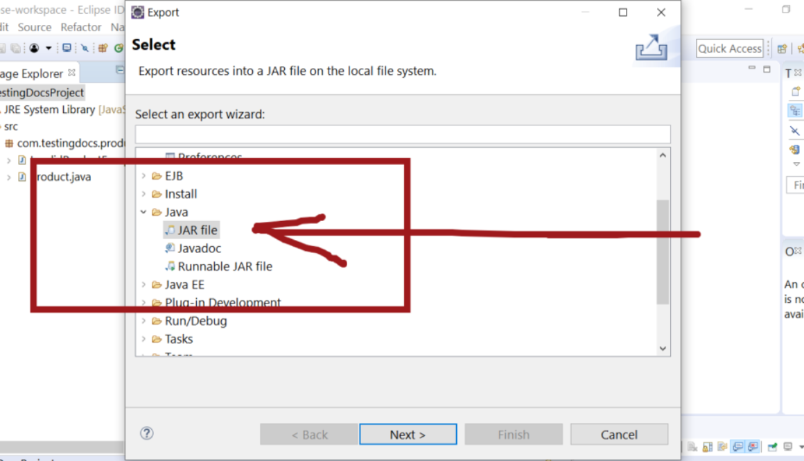 Export a Jar file in Eclipse