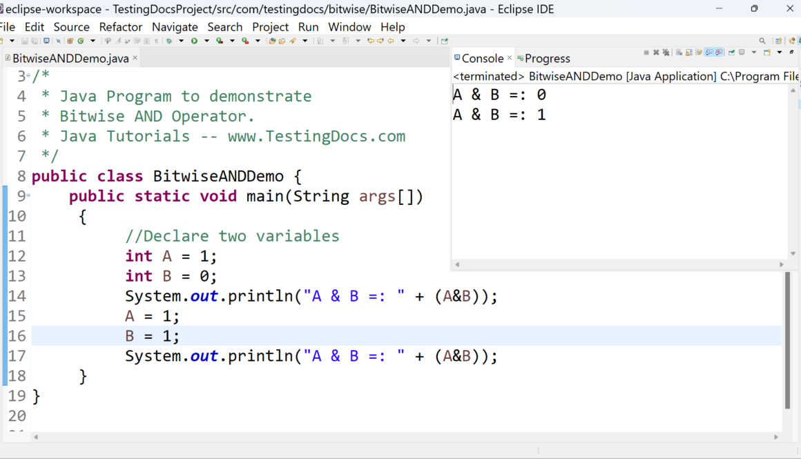 Java Bitwise AND Operator