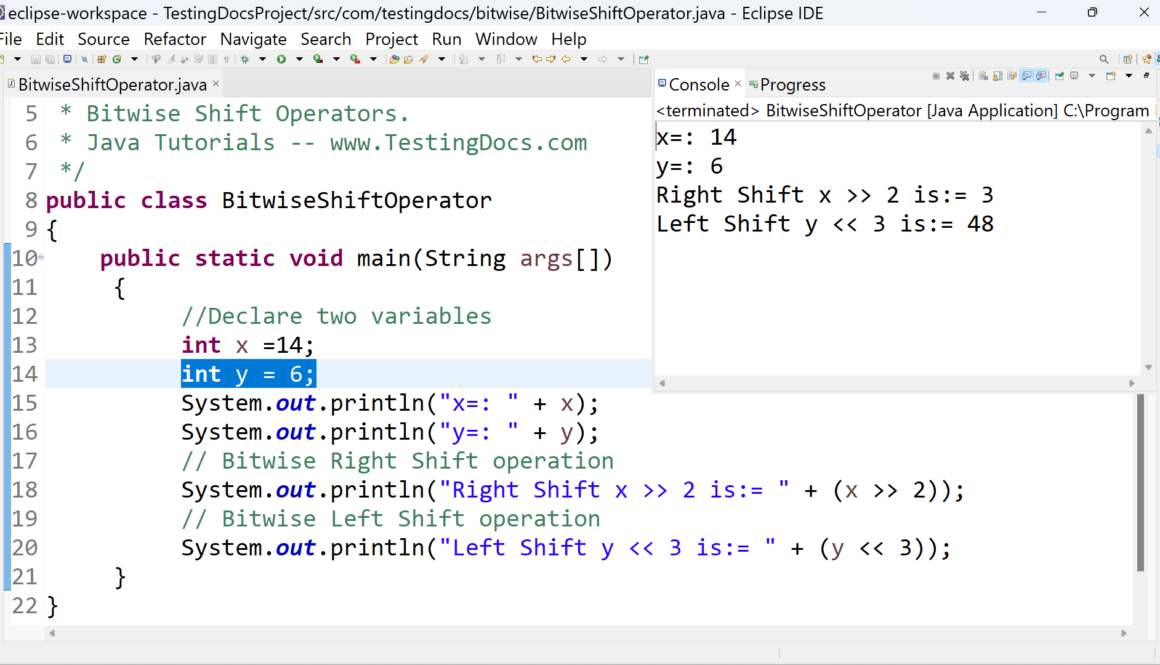 Java Bitwise Shift Operators