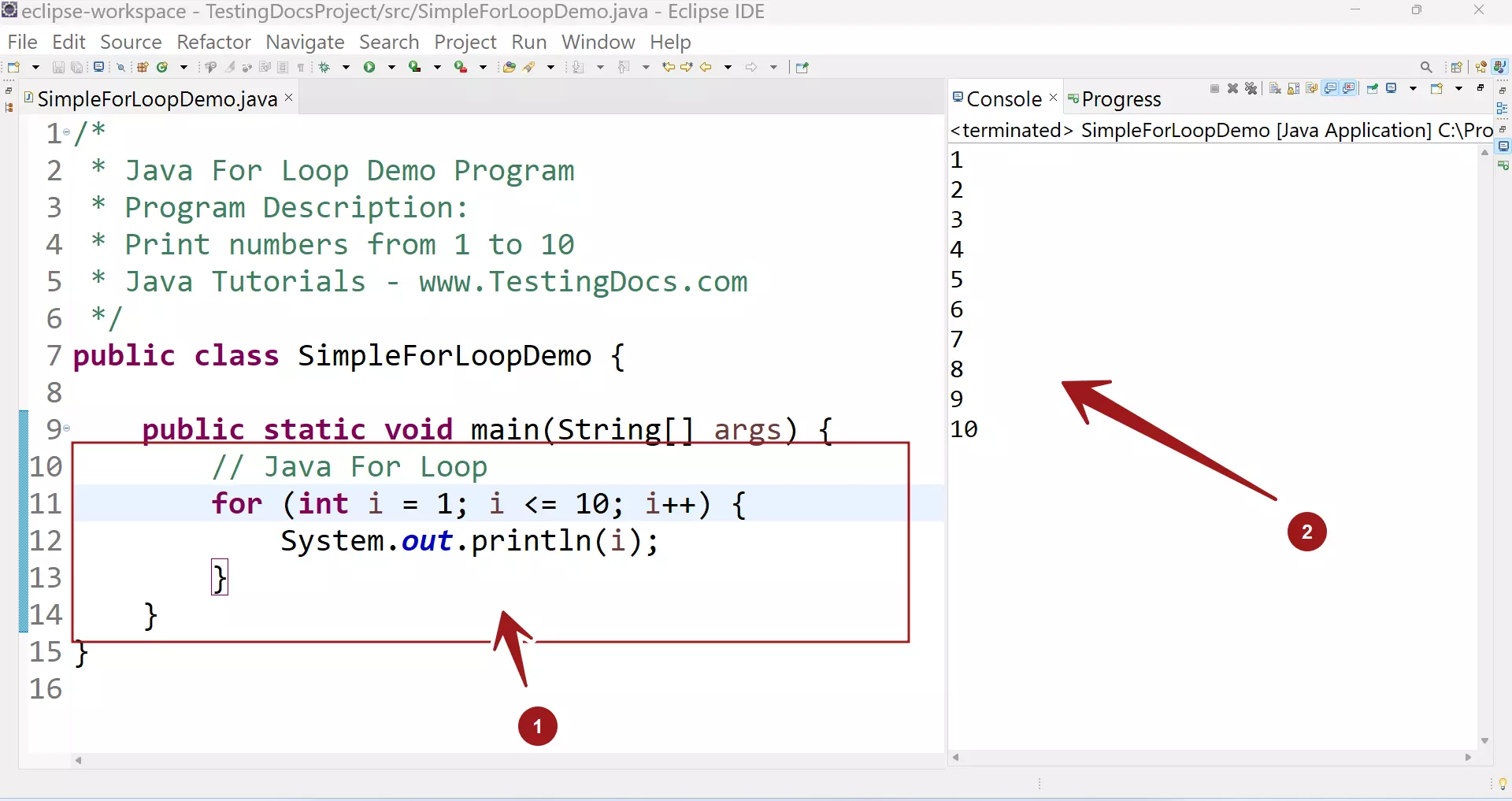 Java For Loop Statement