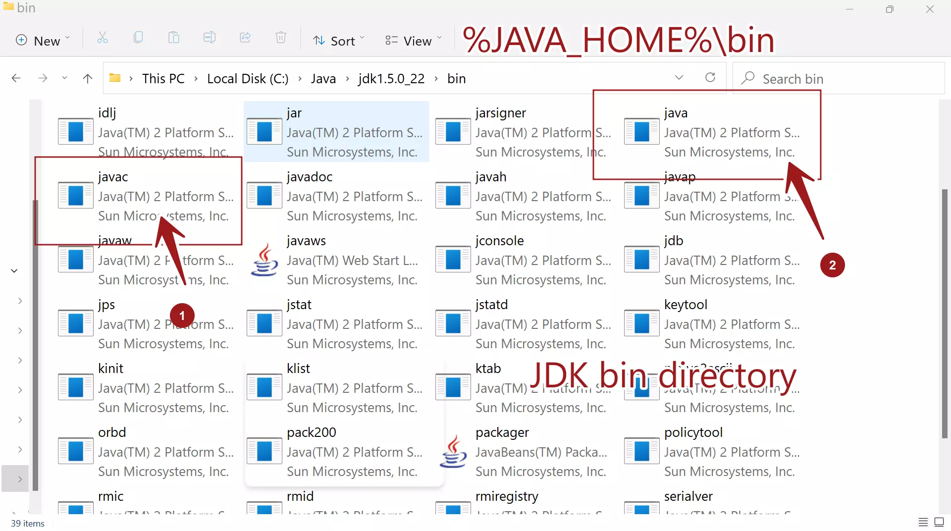Java JDK Tools bin Directory