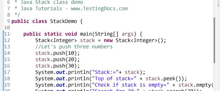 Java Stack Class