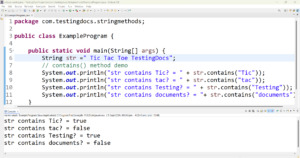 Java contains() method | TestingDocs