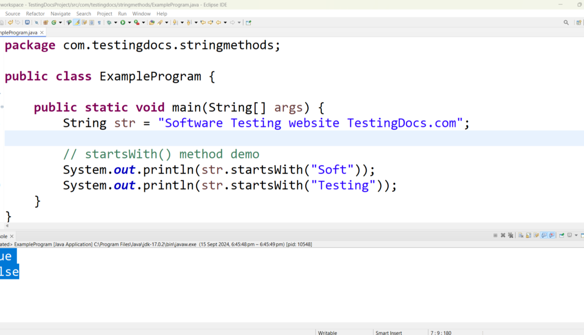 Java startswith method
