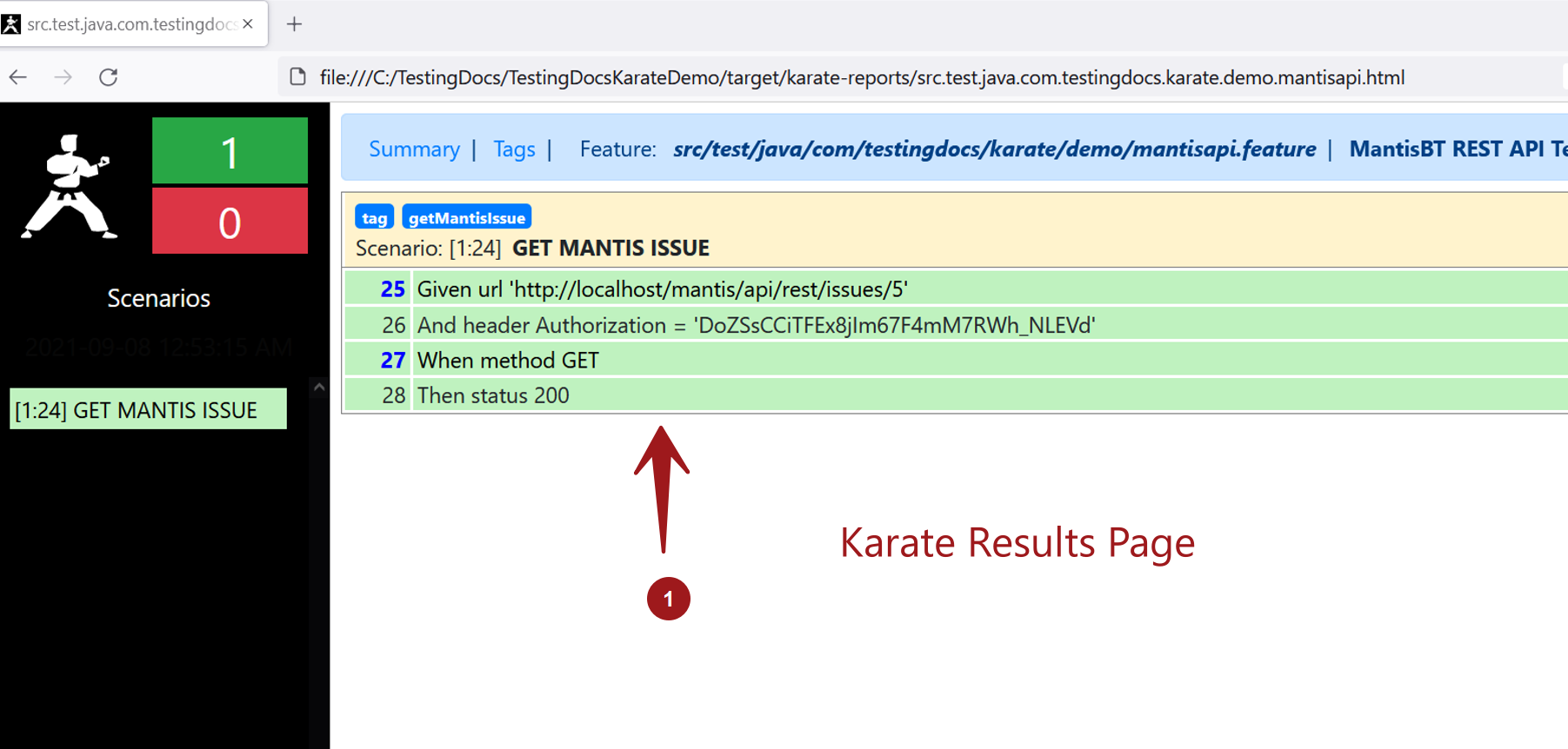 Karate Results Page