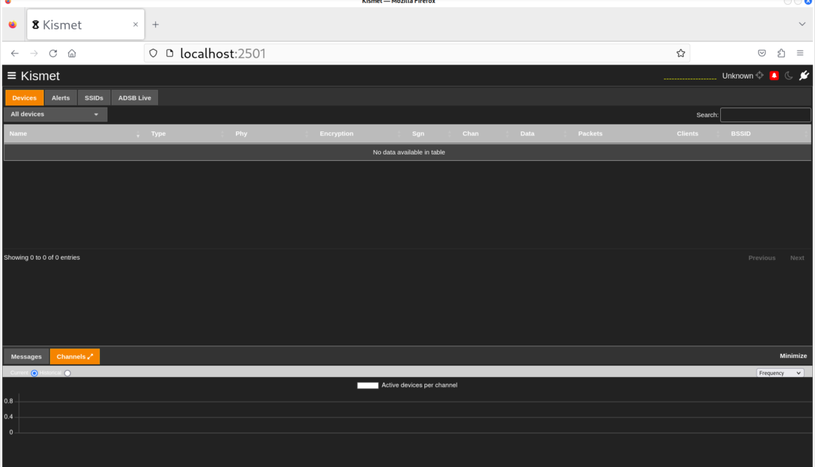 Kismet in Kali Linux