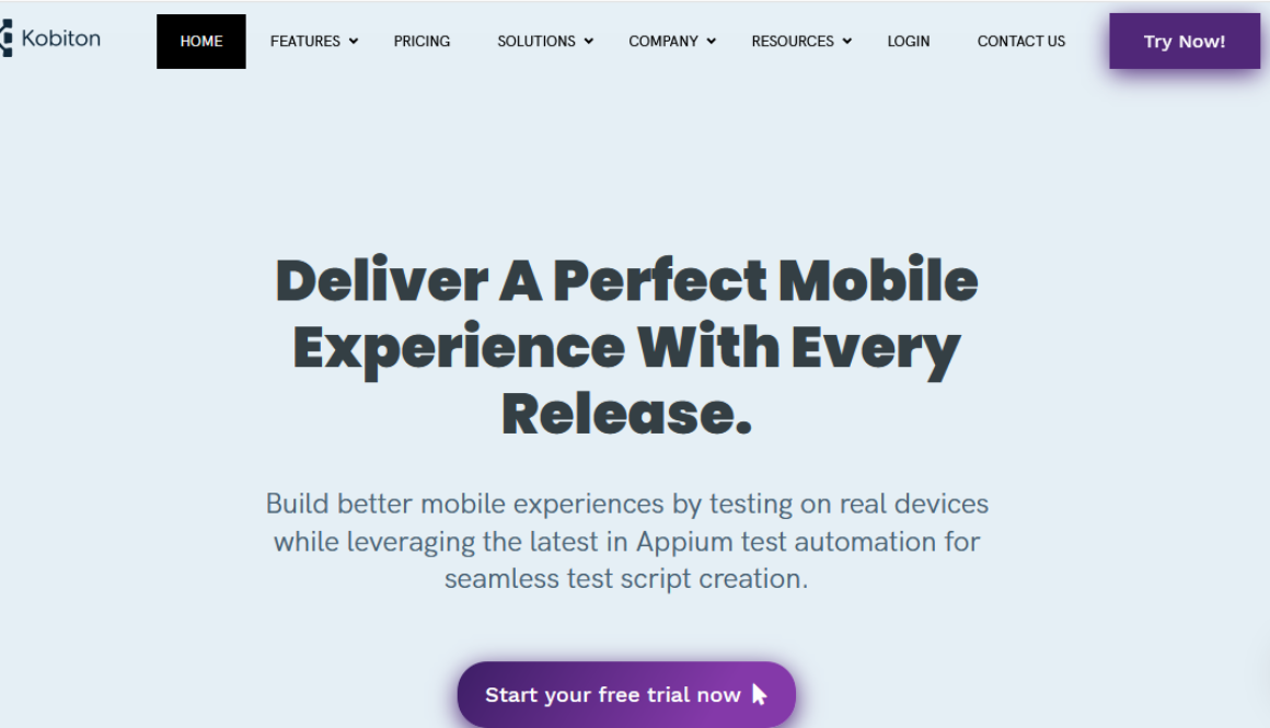 Kobiton Homepage