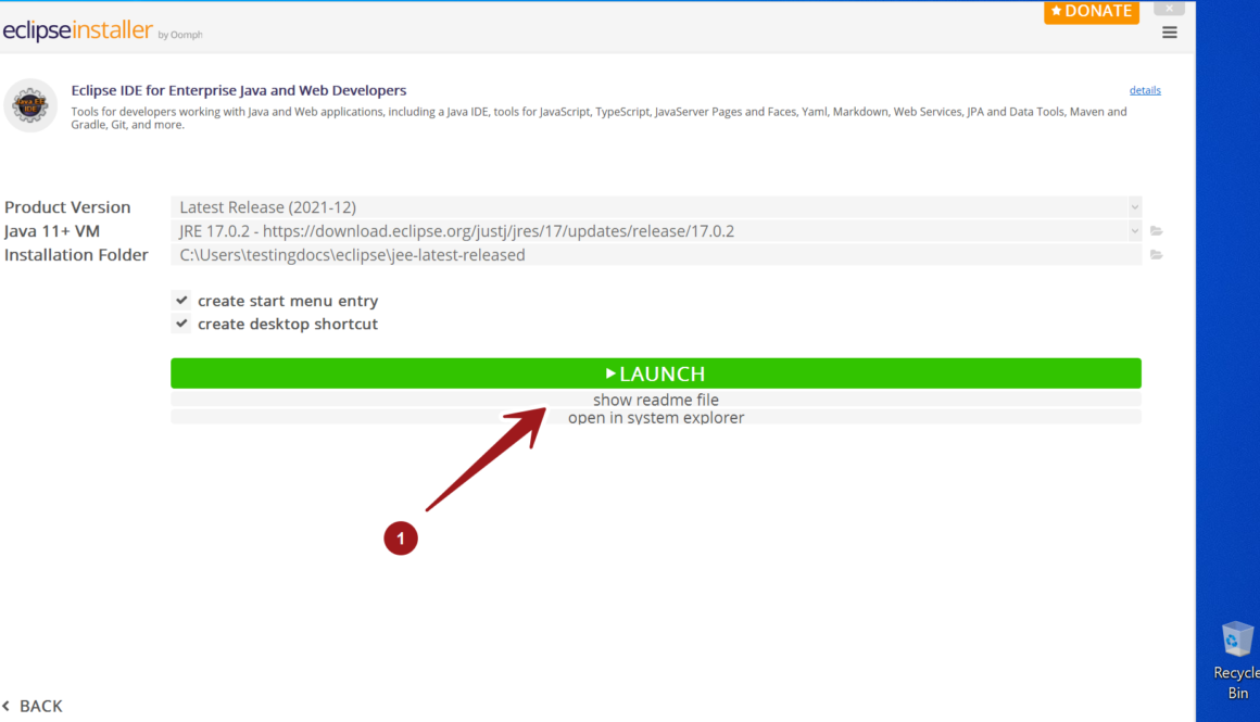Launch Eclipse IDE Windows