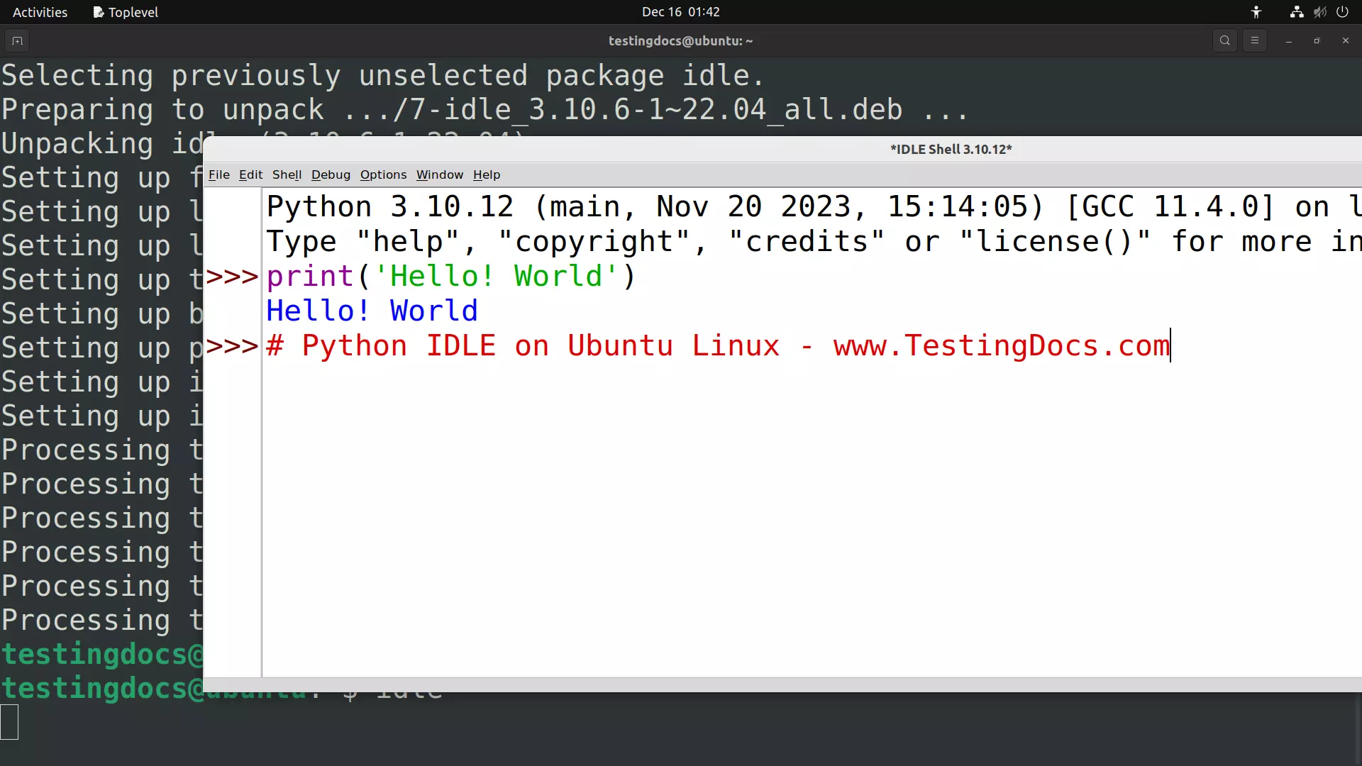 Launch Python IDLE on Ubuntu