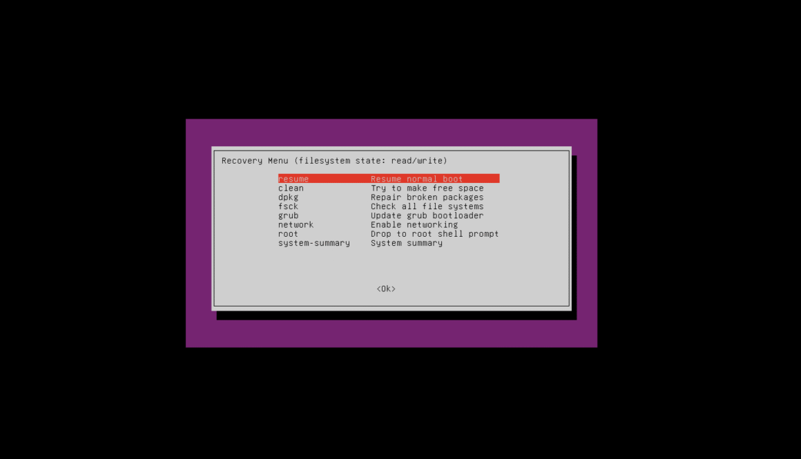 Linux Recovery Mode