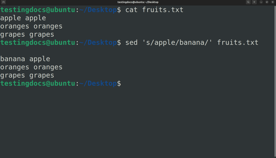 Linux sed command