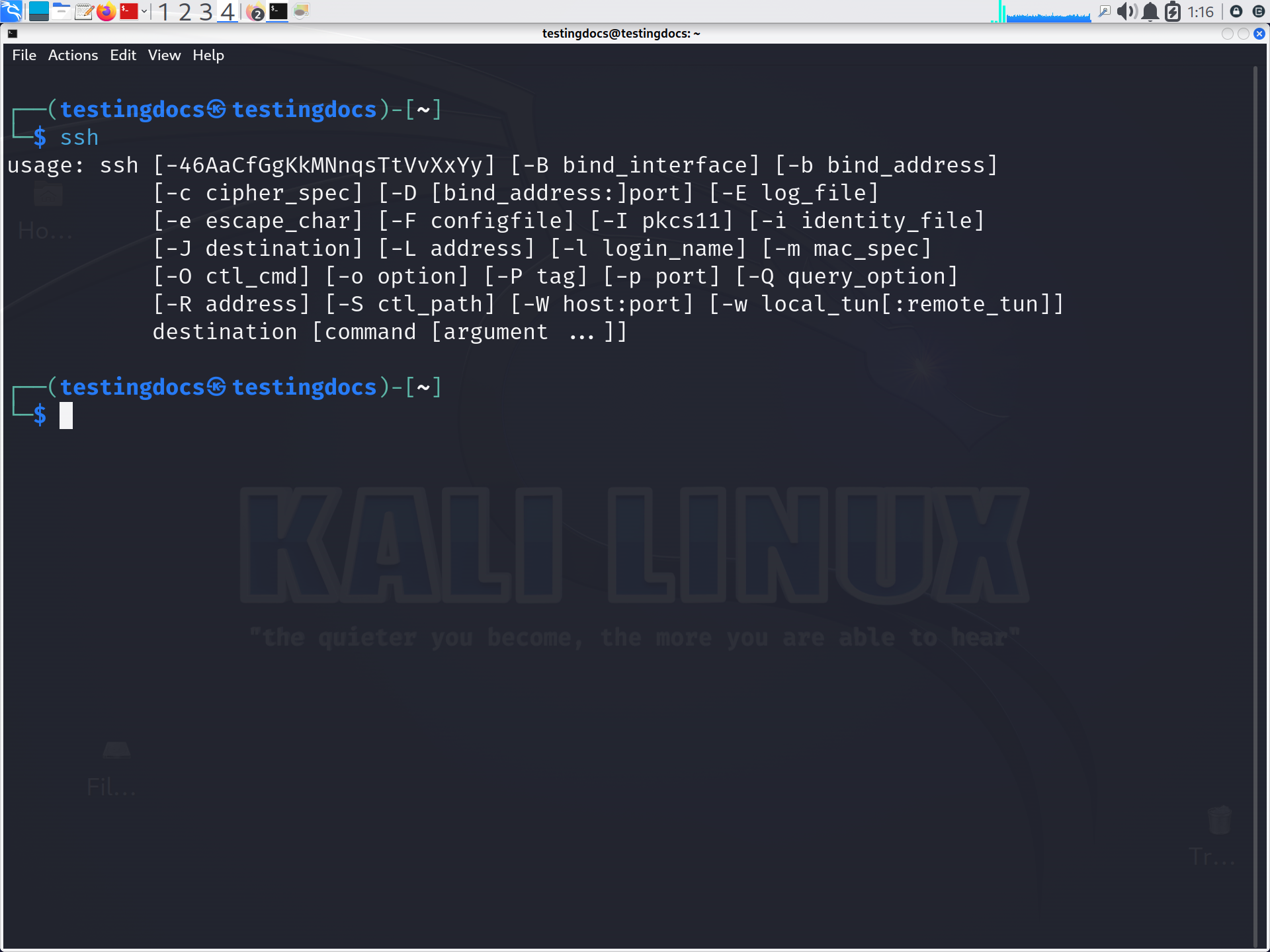 Linux ssh command flags