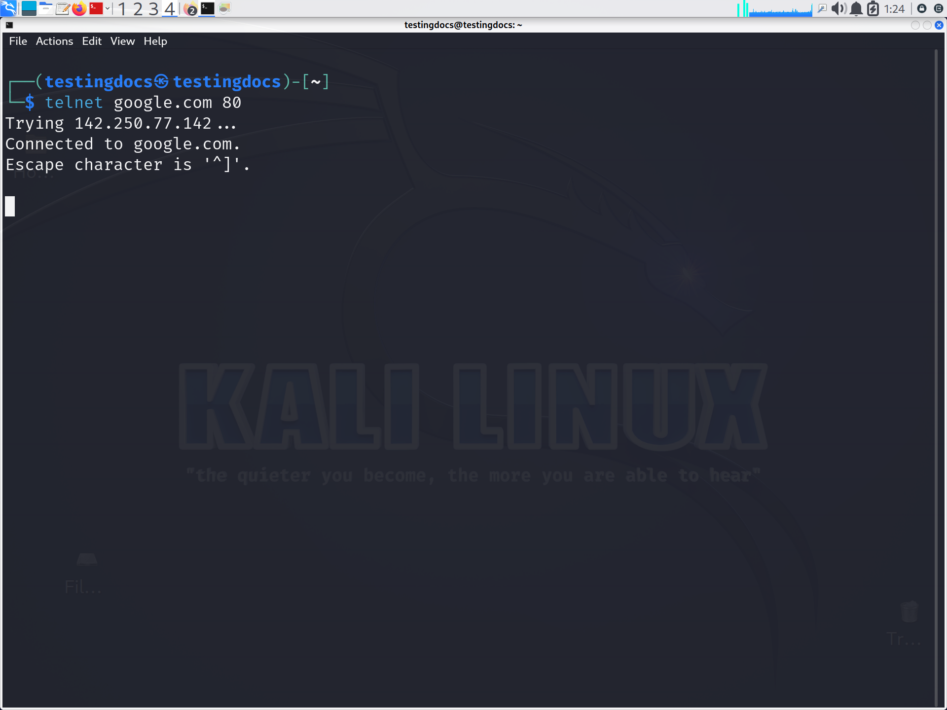 Linux telnet command