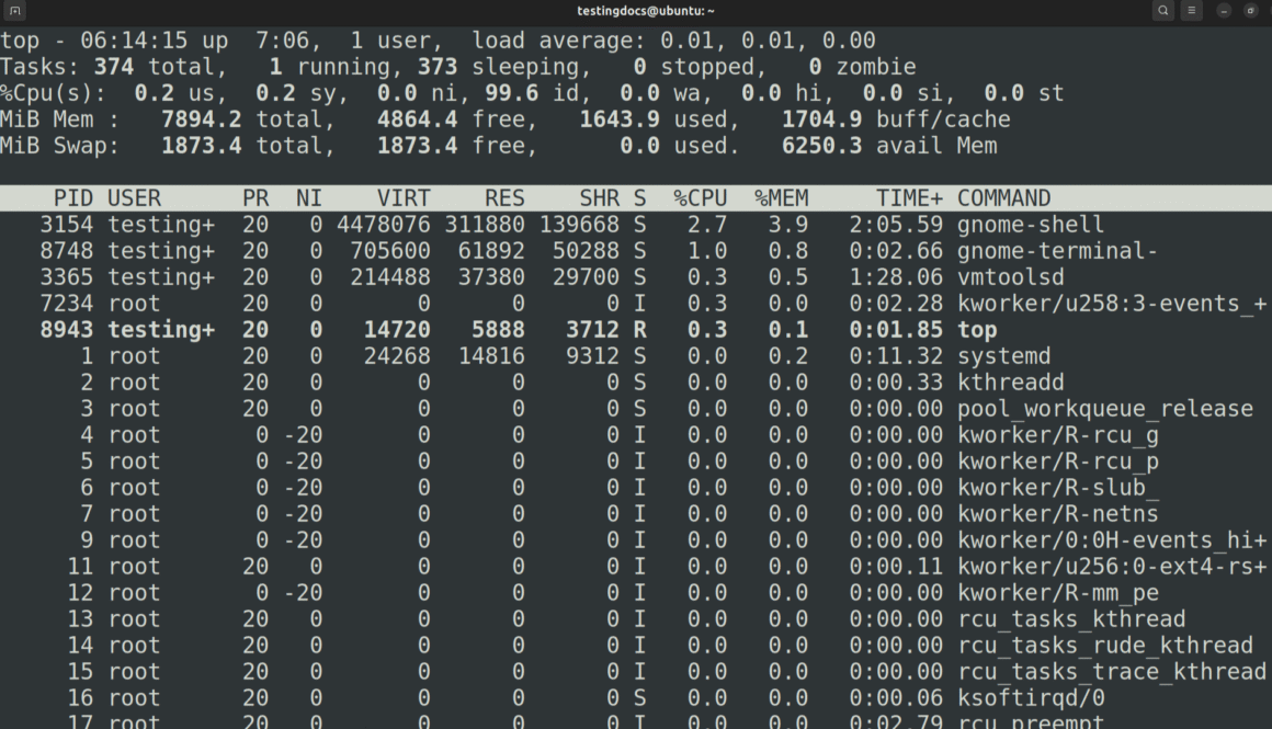 Linux top Command