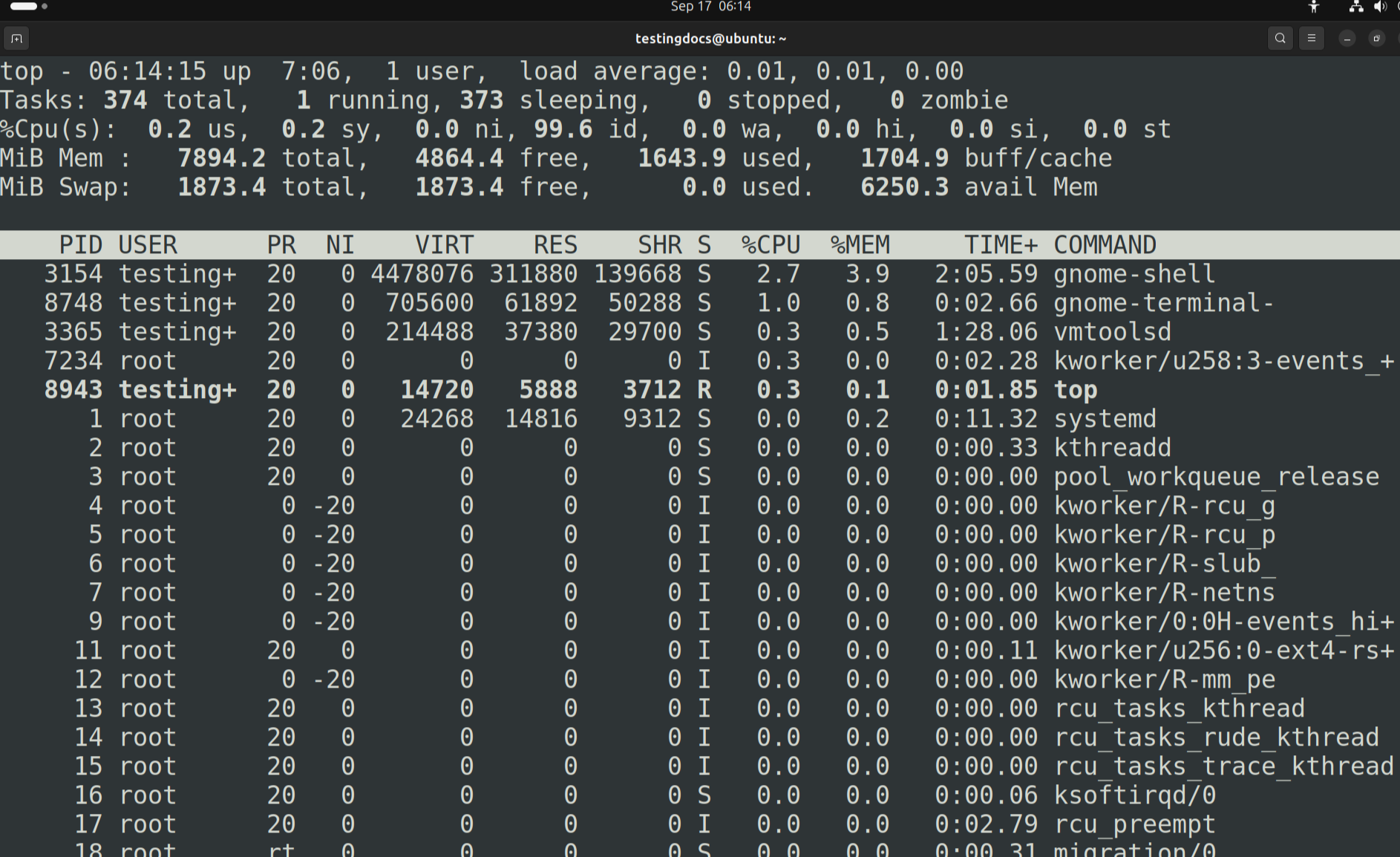 Linux top Command