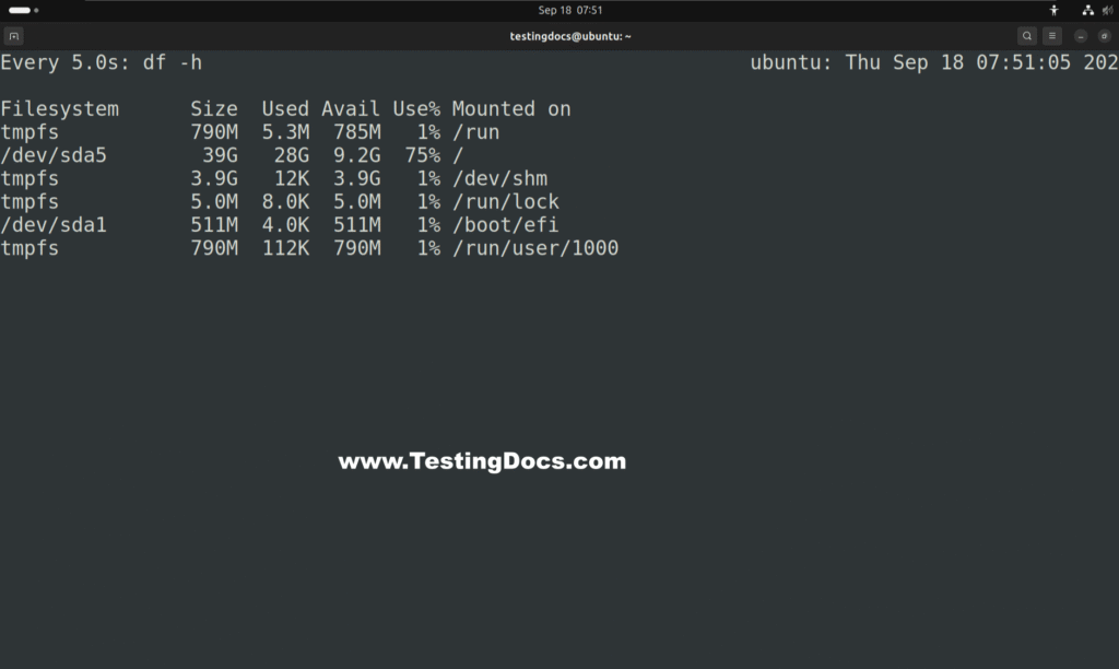 Linux watch command | TestingDocs