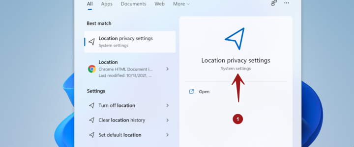 Location privacy settings Win11