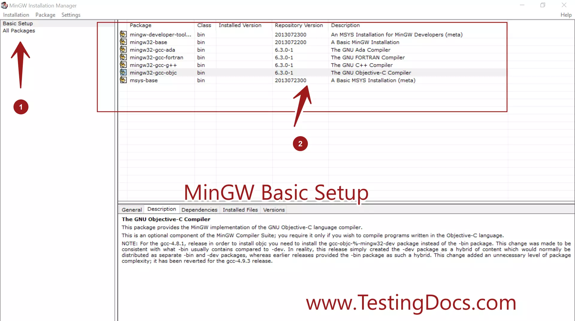 MinGW Basic Setup