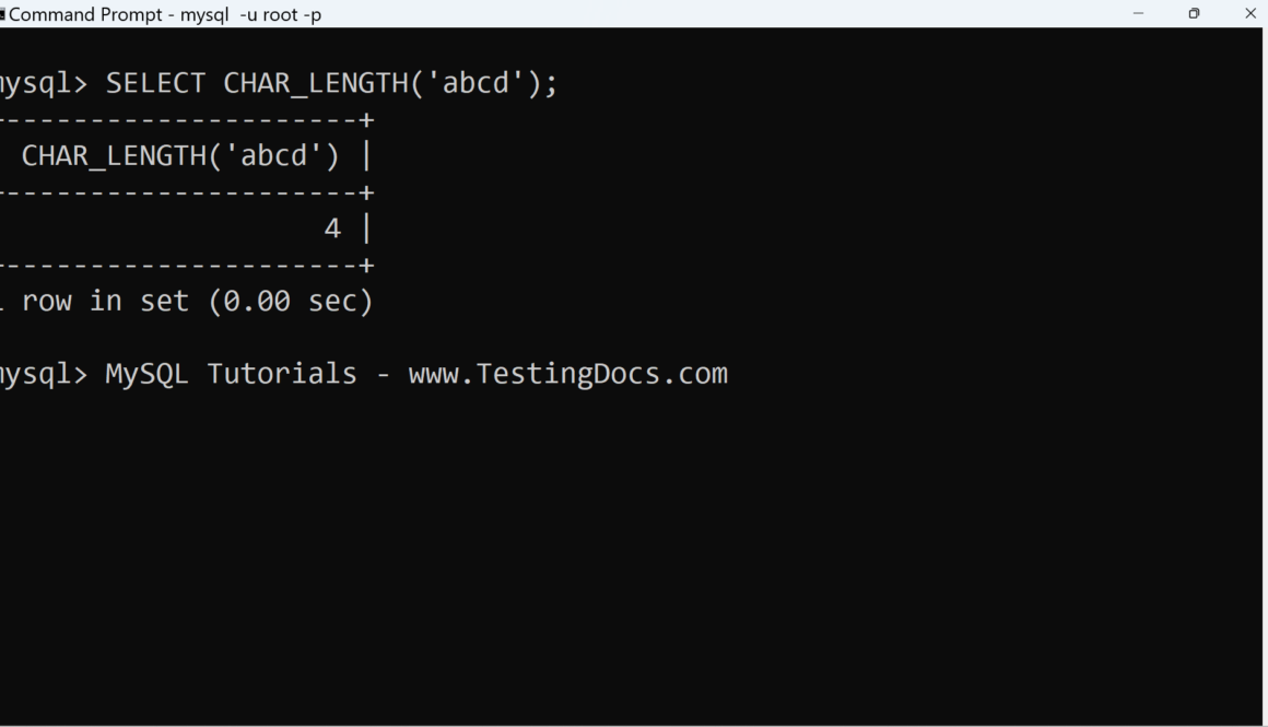 MySQL CHAR_LENGTH Function