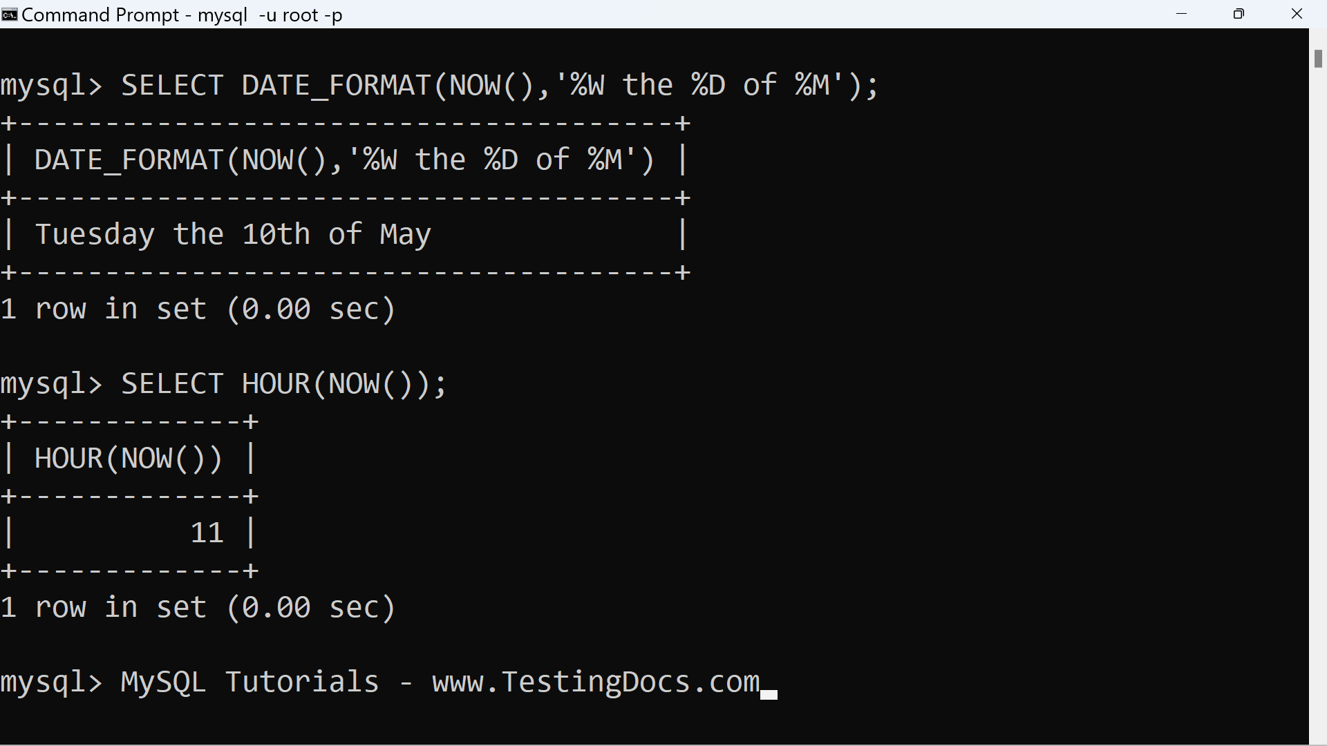 MySQL DATE_FORMAT Function Example