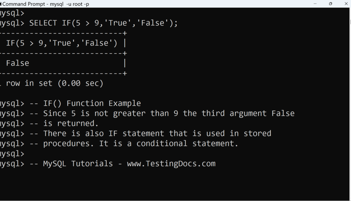 MySQL IF Function