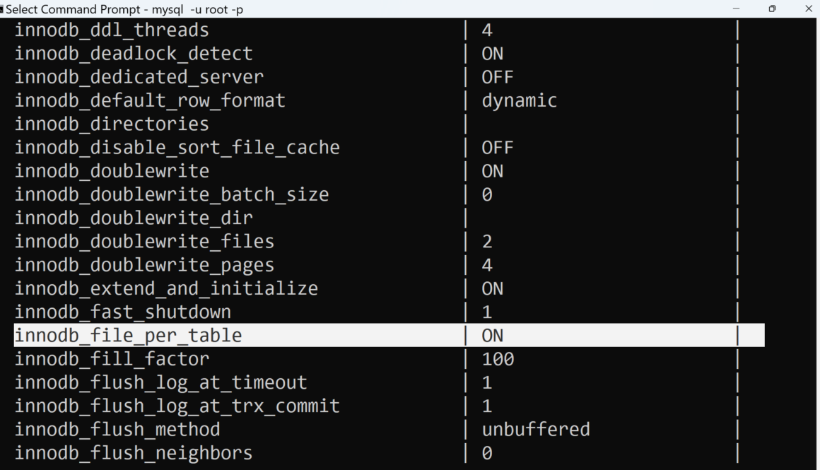 MySQL InnoDB Variables