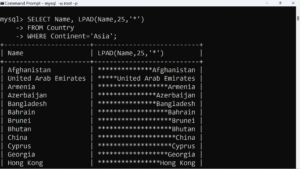 MySQL LPAD Function | TestingDocs